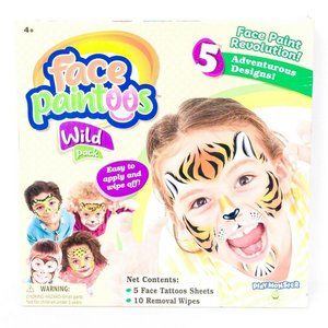 Face Paintoos Wild Pack New Face Paint Tattoo Sheet Halloween Costume Makeup